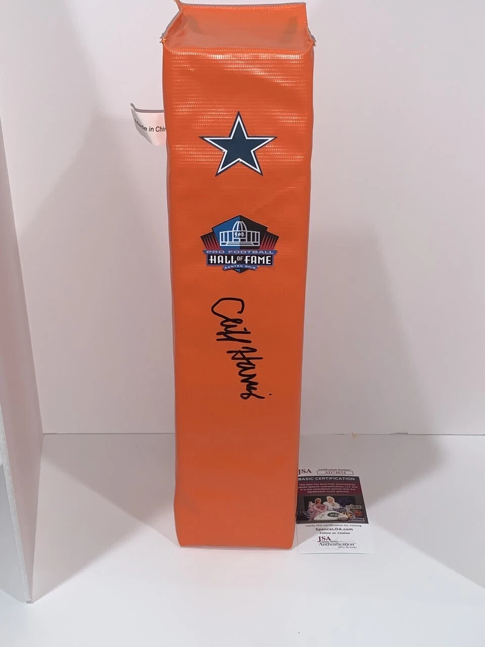 CLIFF HARRIS SIGNED TOUCHDOWN PYLON DALLAS COWBOYS FOOTBALL HOF JSA COA
