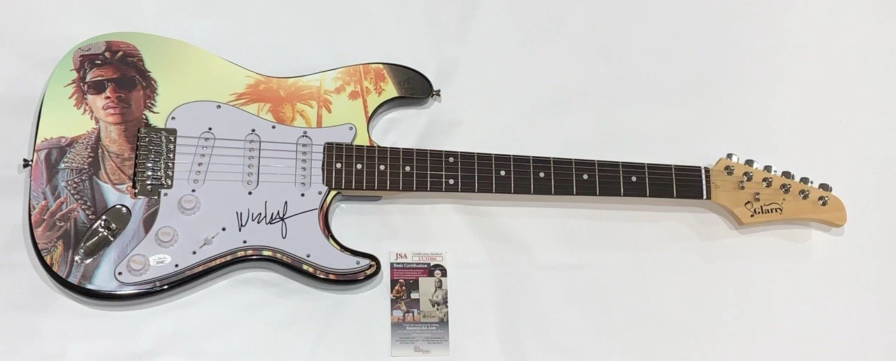 WIZ KHALIFA SIGNED CUSTOM ELECTRIC GUITAR TAYLOR GANG 412 JSA COA