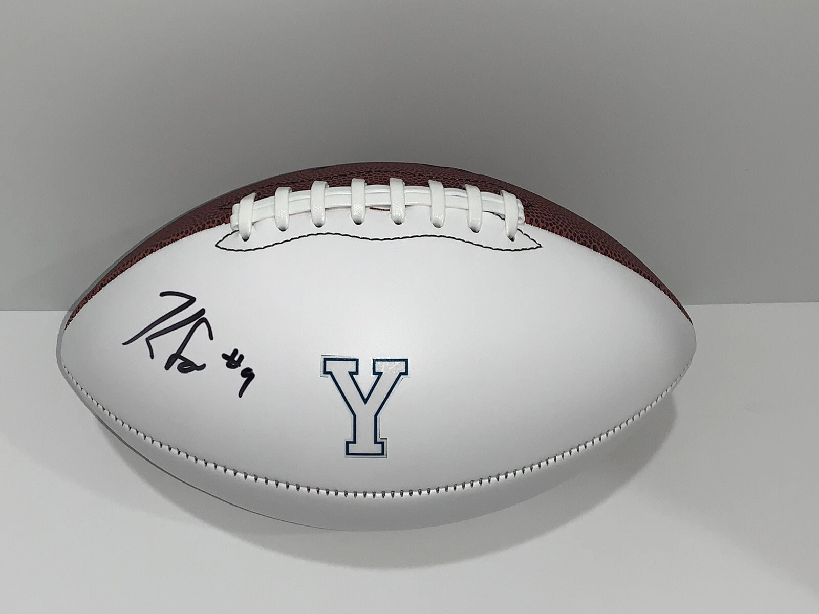 KEDON SLOVIS SIGNED FOOTBALL BYU COUGARS PROOF JSA COA