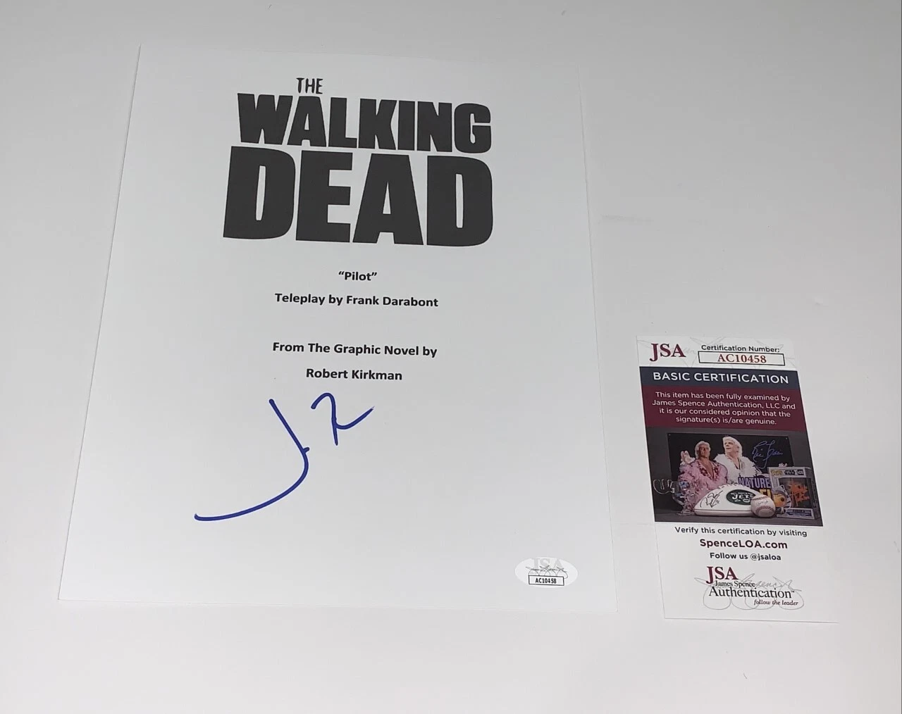JON BERNTHAL SIGNED THE WALKING DEAD PILOT EPISODE SCRIPT PROOF JSA COA