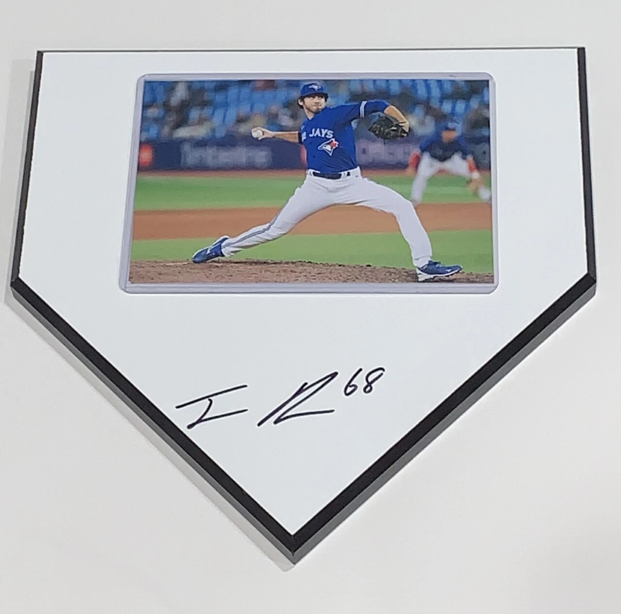JORDAN ROMANO SIGNED HOME PLATE PLAQUE TORONTO BLUE JAYS AUTOGRAPHED JSA COA