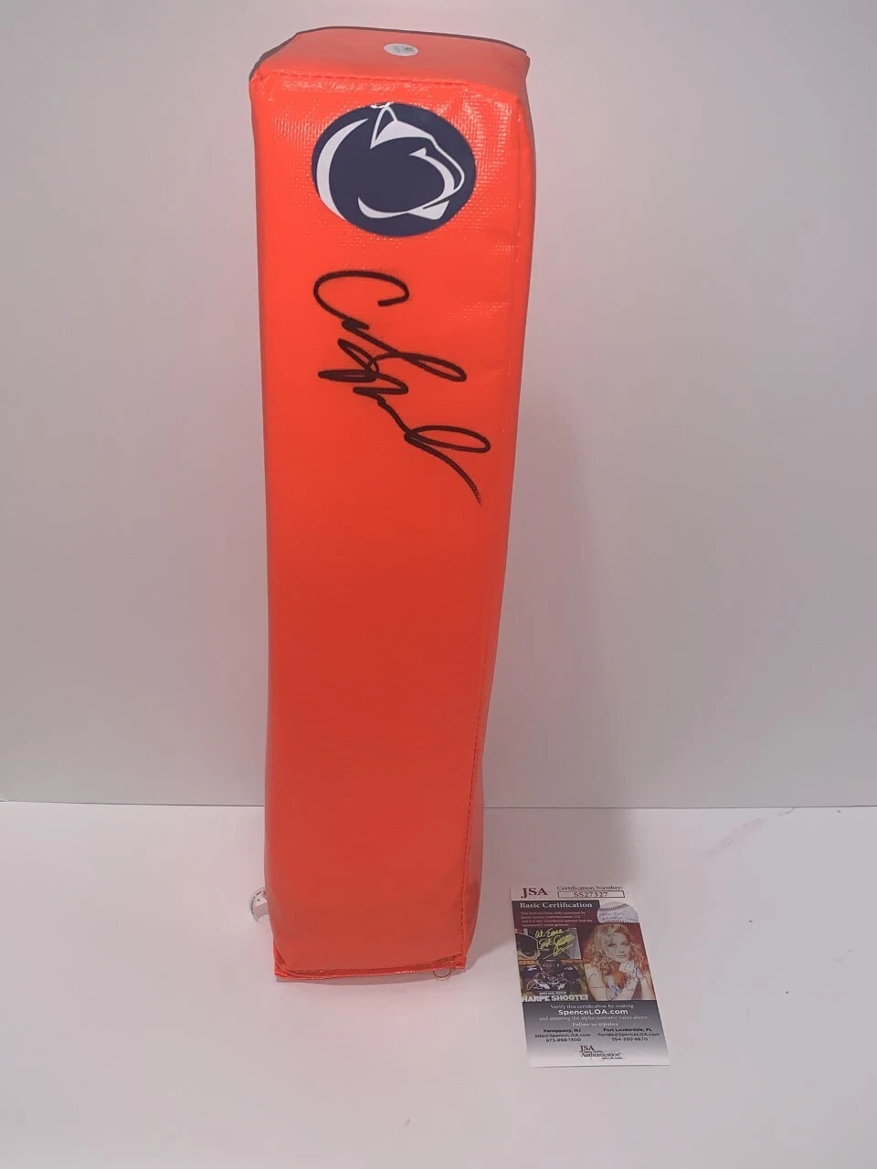 CARL NASSIB SIGNED TOUCHDOWN PYLON PENN STATE NITTANY FOOTBALL LIONS ST. JSA COA
