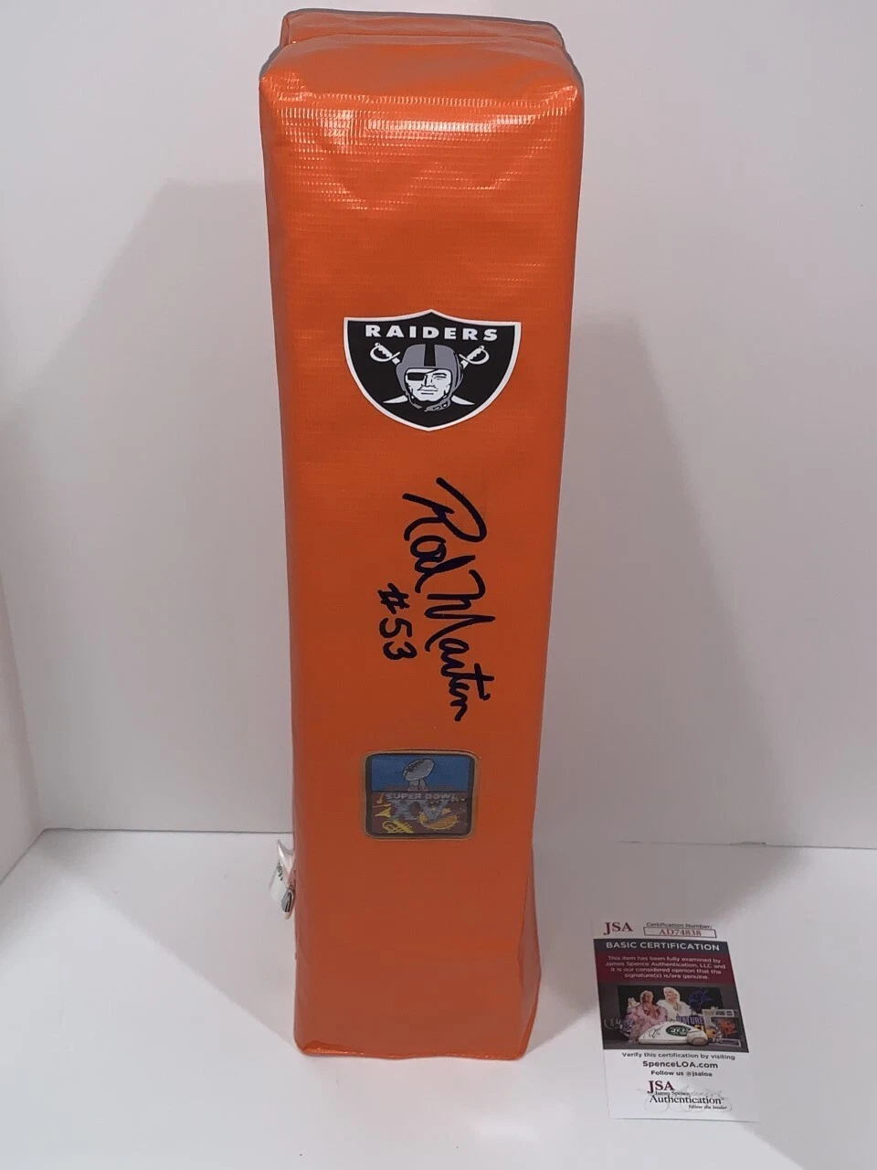 ROD MARTIN SIGNED TOUCHDOWN PYLON OAKLAND RAIDERS SUPER BOWL XV JSA COA