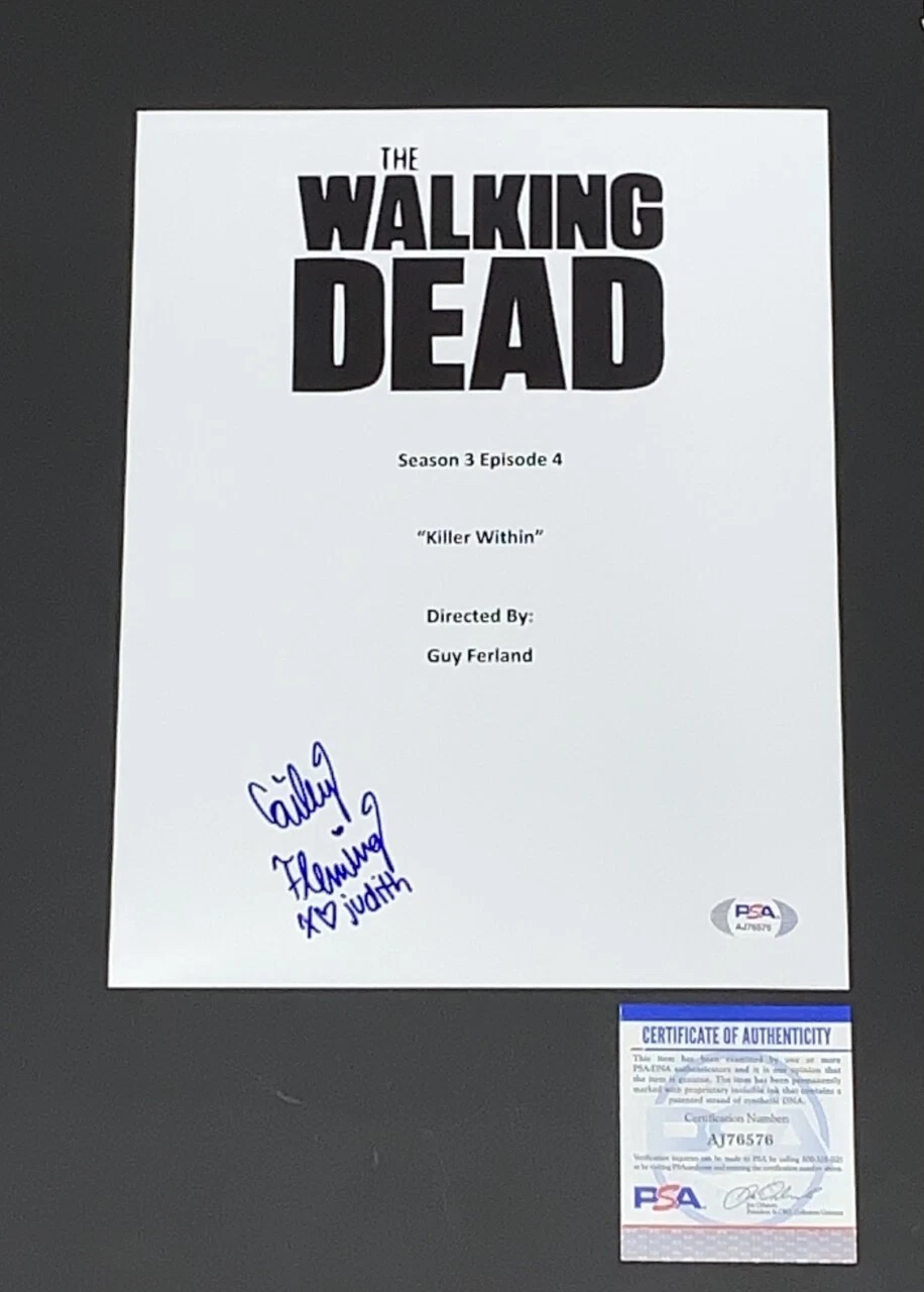 CAILEY FLEMING SIGNED WALKING DEAD KILLER WITHIN SCRIPT JUDITH GRIMES PSA COA