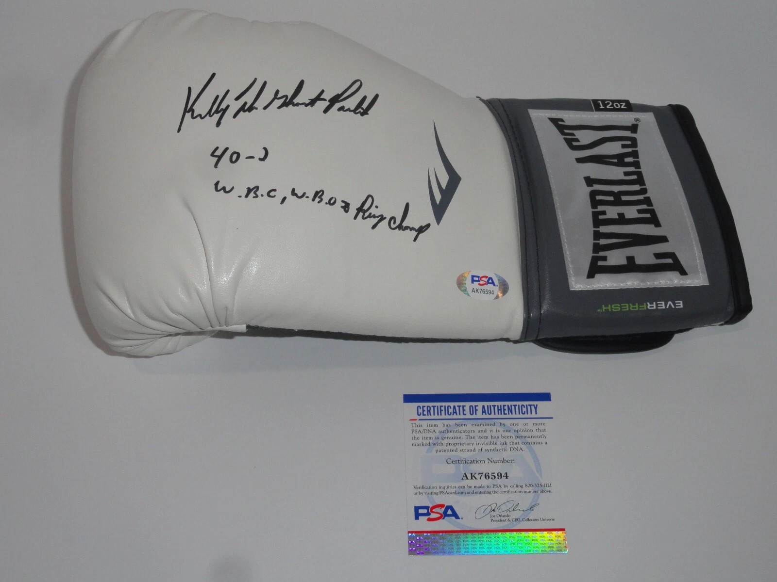 KELLY THE GHOST PAVLIK SIGNED FULL-SIZE BOXING GLOVE LEGEND PROOF PSA COA