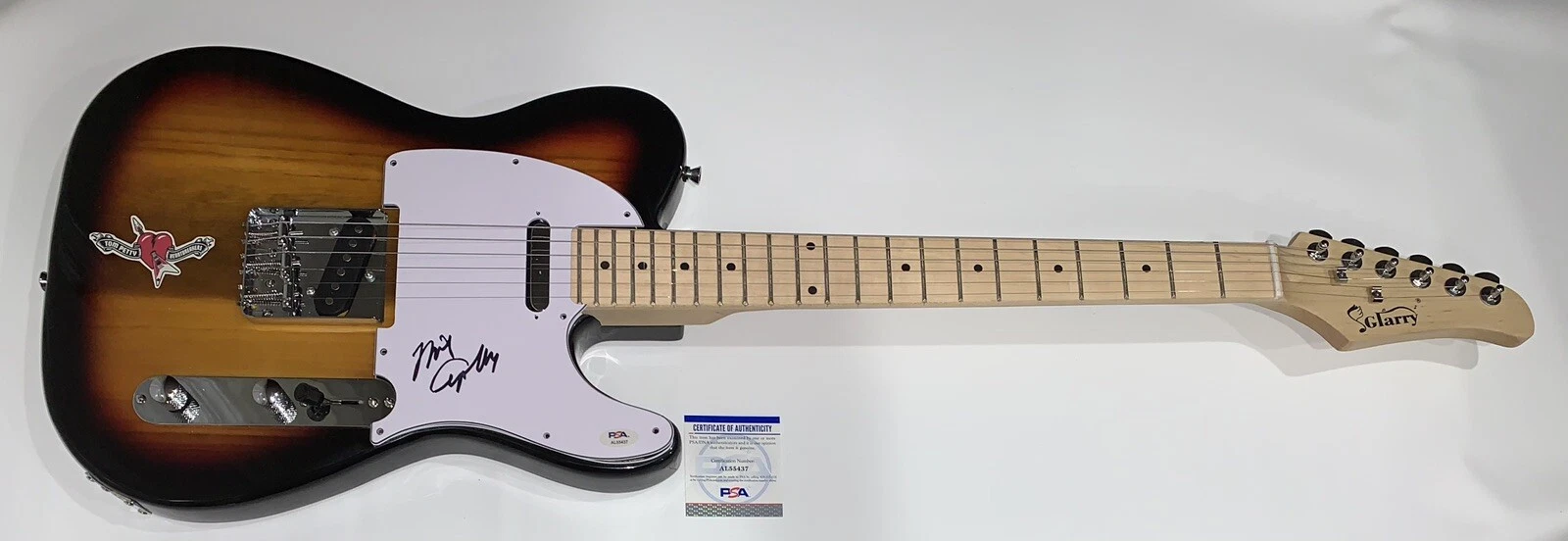 MIKE CAMPBELL SIGNED SUNBURST ELECTRIC GUITAR TOM PETTY FULL SIGNATURE PSA COA