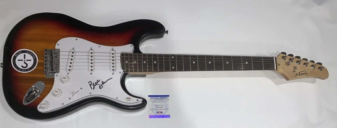 BUCK DHARMA SIGNED SUNBURST ELECTRIC GUITAR BLUE OSYTER CULT PSA COA