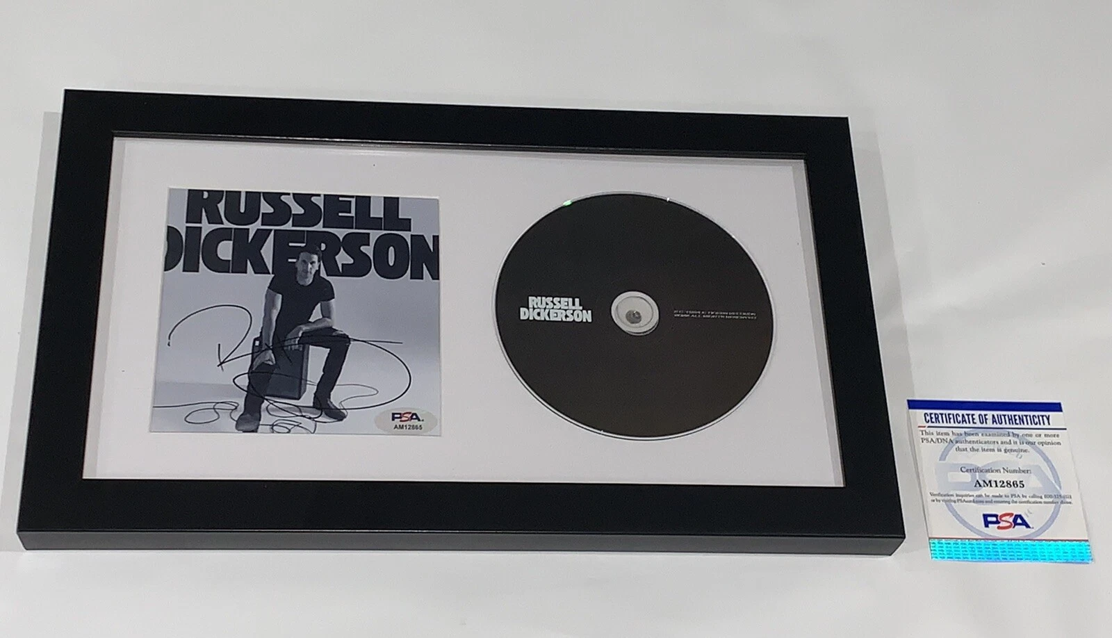 RUSSELL DICKERSON SIGNED FRAMED SELF TITLED CD AUTOGRAPHED PSA COA