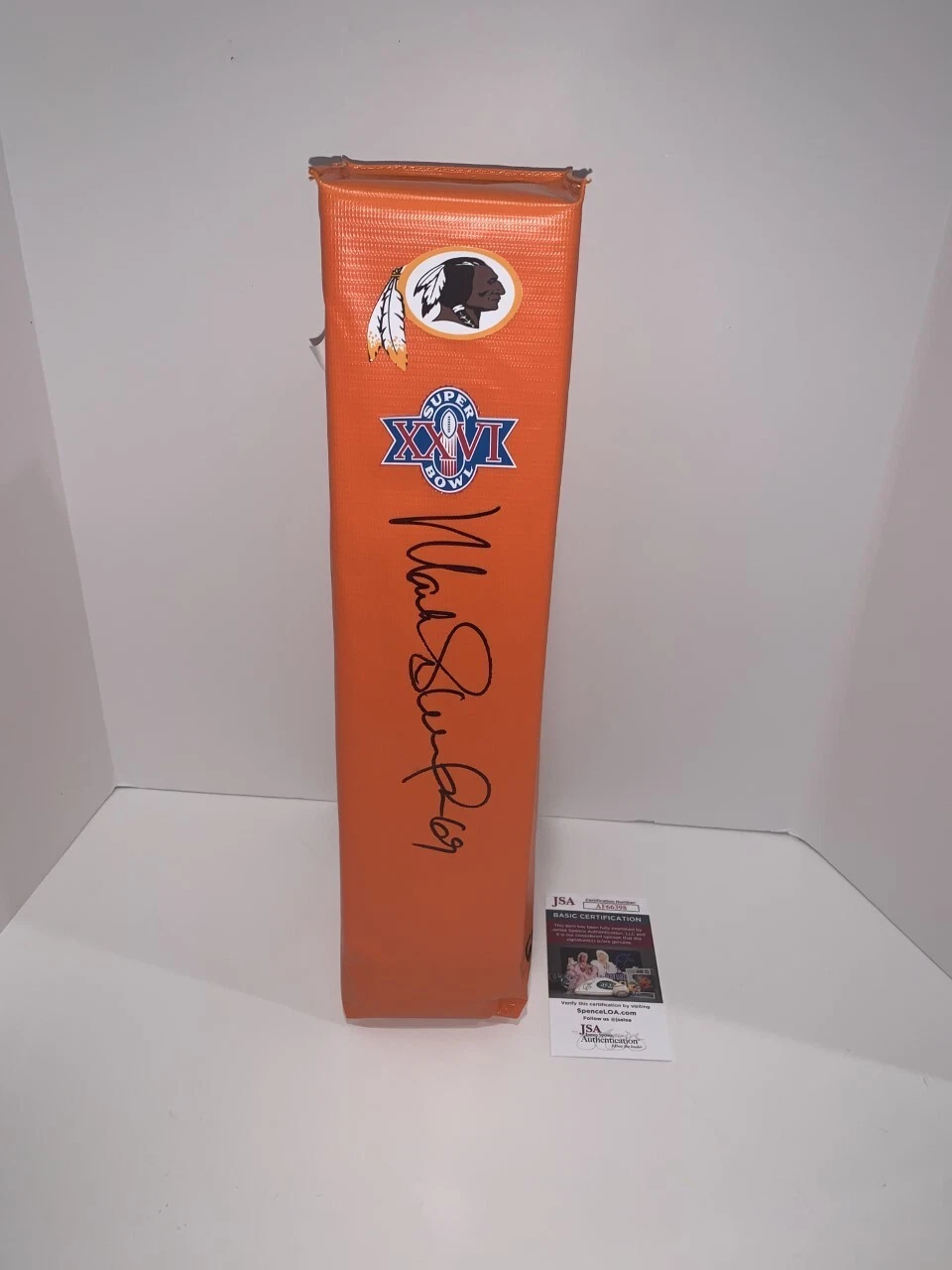 MARK SCHLERETH SIGNED WASHINGTON REDSKINS TOUCHDOWN PYLON SUPER BOWL JSA COA