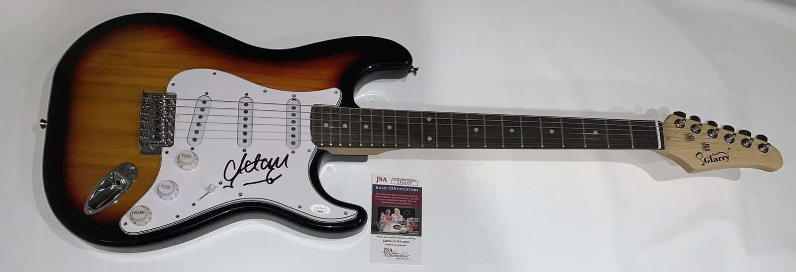 MICHAEL SCHENKER SIGNED SUNBURST ELECTRIC GUITAR SCORPIONS UFO JSA COA