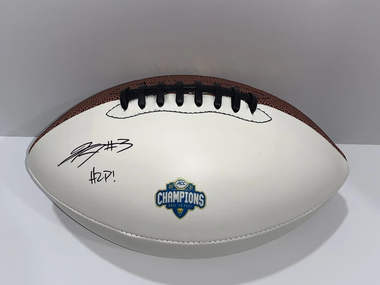JORDAN ADDISON SIGNED FOOTBALL PITT PANTHERS 2021 ACC CHAMPIONS PROOF JSA COA