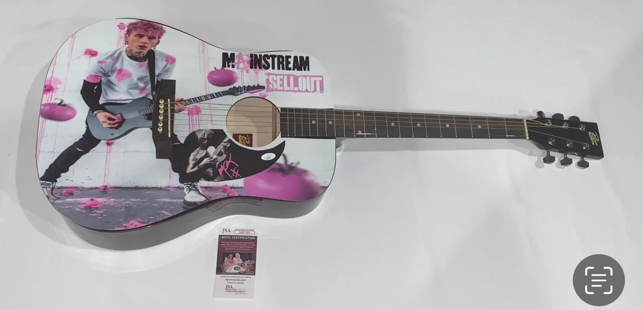 MGK SIGNED CUSTOM ACOUSTIC GUITAR MAINSTREAM SELLOUT MACHINE GUN KELLY JSA COA