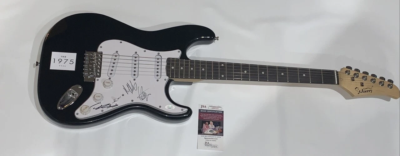 THE 1975 SIGNED ELECTRIC GUITAR MATTY HEALY GEORGE ADAM 3X JSA COA