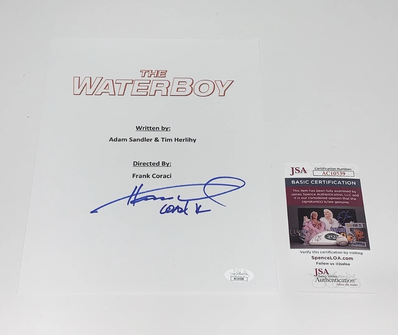 HENRY WINKLER SIGNED THE WATERBOY FULL MOVIE SCRIPT COACH KLEIN PROOF JSA COA