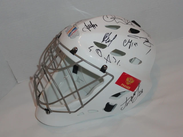 2016 TEAM RUSSIA WORLD CUP OF HOCKEY SIGNED MASK MALKIN TARASENKO BOBROVSKY