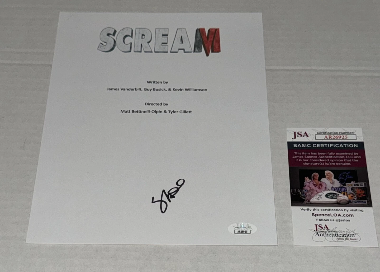 SKEET ULRICH SIGNED SCREAM VI FULL MOVIE SCRIPT AUTOGRAPHED JSA COA