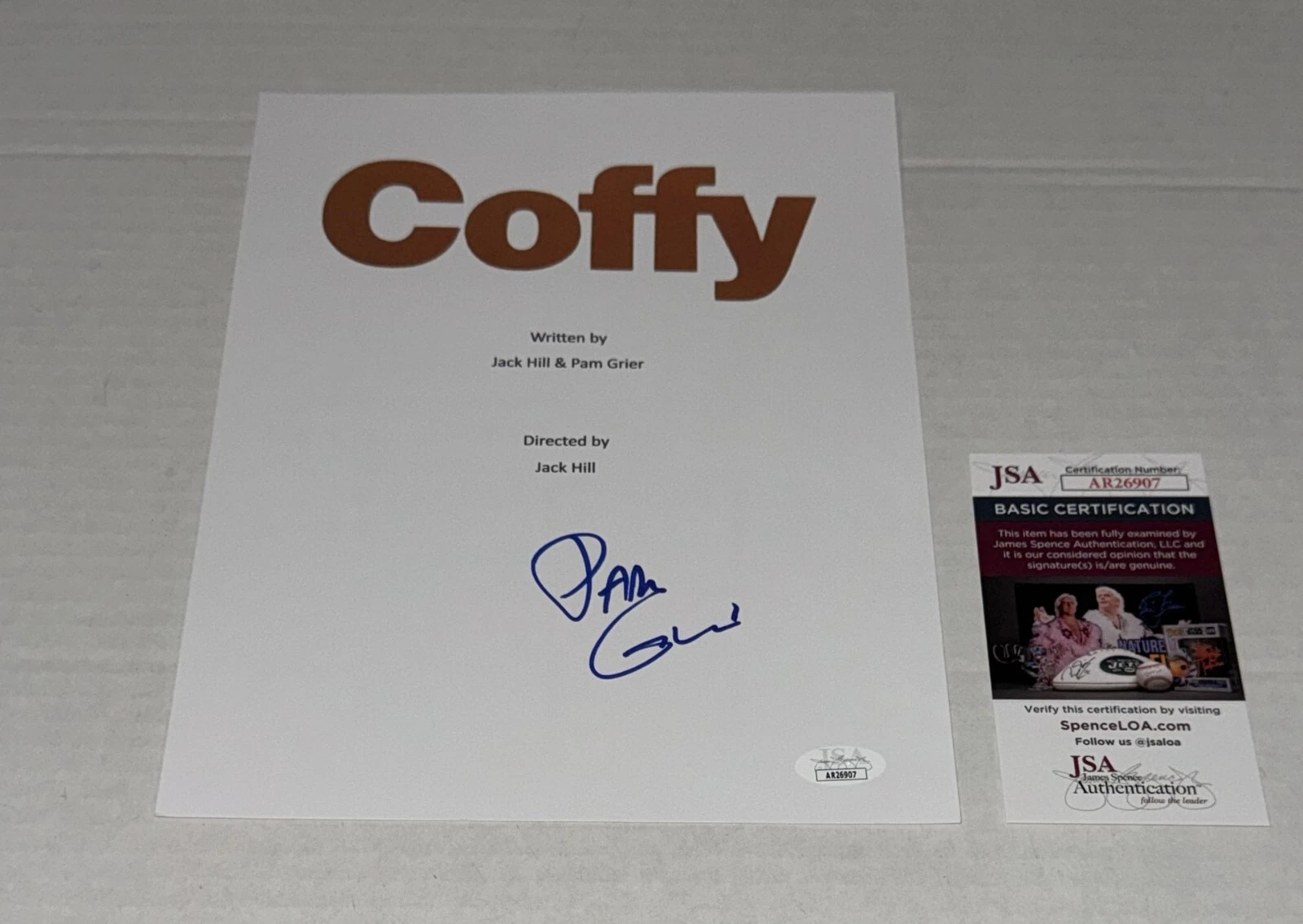 PAM GRIER SIGNED COFFY MOVIE SCRIPT AUTOGRAPHED LEGEND JSA COA