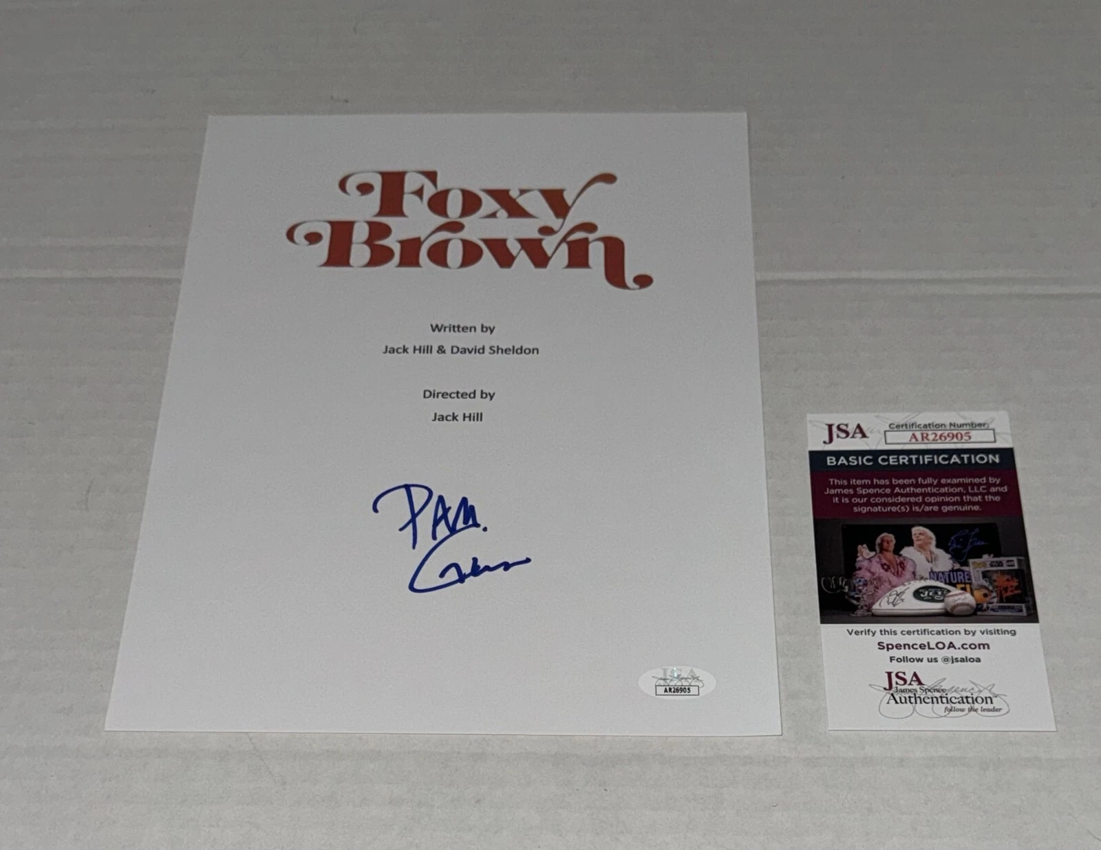 PAM GRIER SIGNED FOXY BROWN MOVIE SCRIPT AUTOGRAPHED LEGEND JSA COA