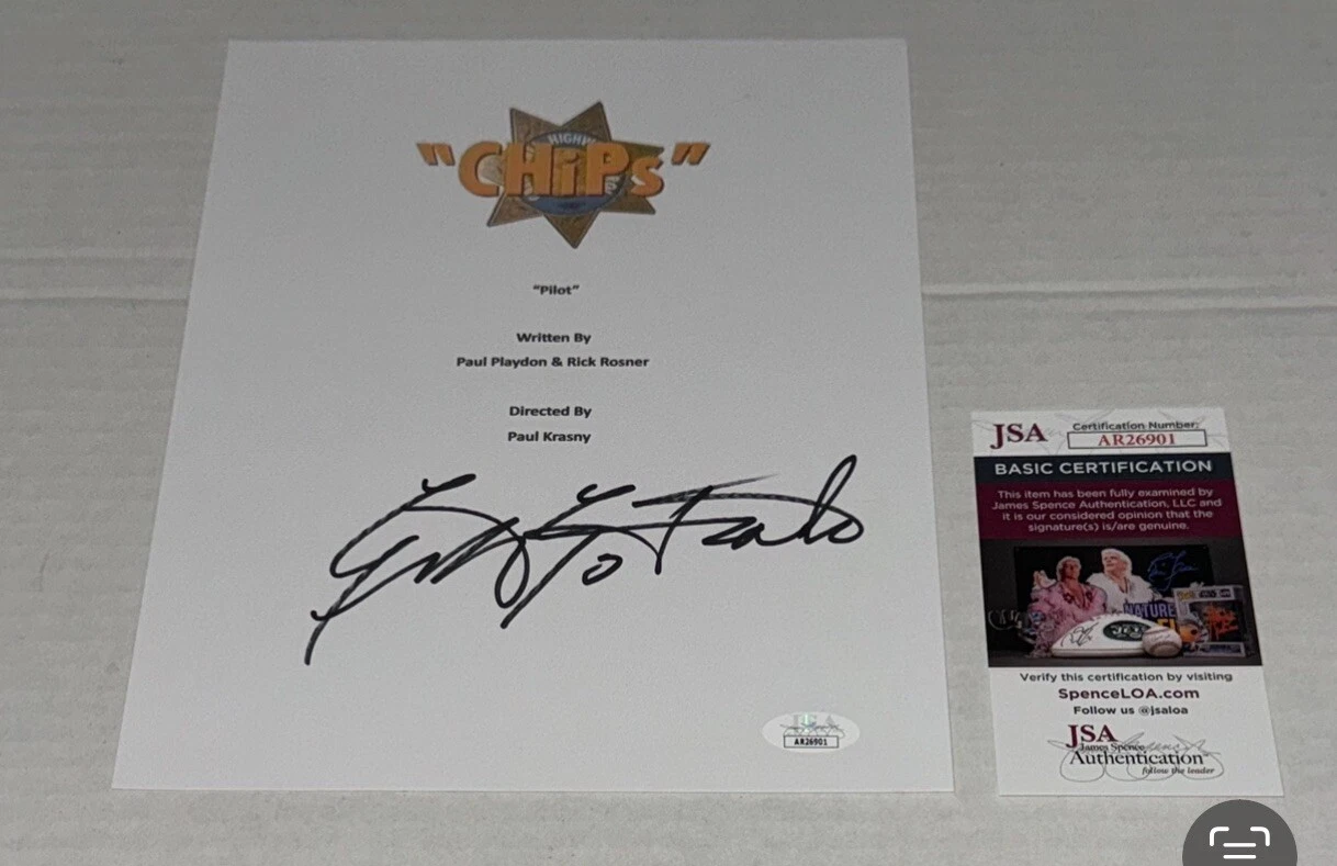 ERIK ESTRADA SIGNED CHIPS PILOT EPISODE TRANSCRIPT AUTOGRAPHED JSA COA