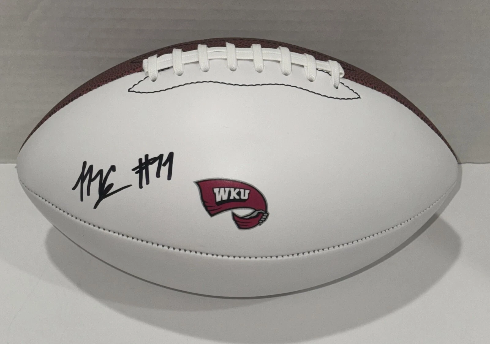 MALACHI CORLEY SIGNED FOOTBALL WESTERN KENTUCKY HILLTOPPERS PROOF