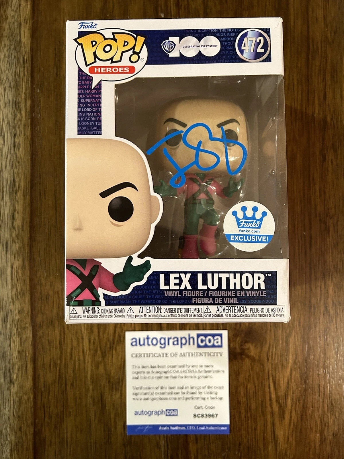 Jesse Eisenberg ‘Batman Vs. Superman’ Signed Funko Pop ‘Lex Luthor’ DC ACOA