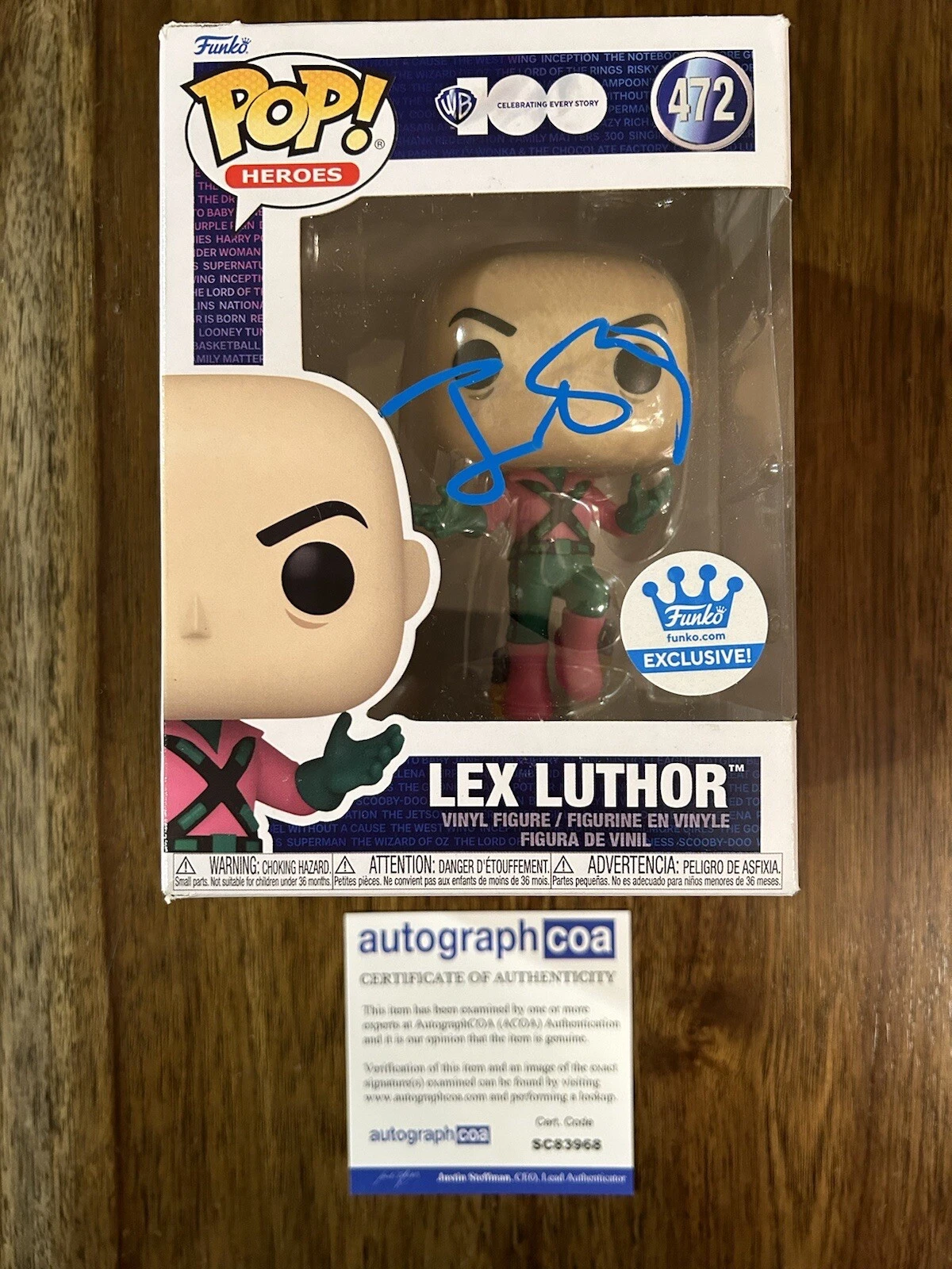 Jesse Eisenberg ‘Batman Vs. Superman’ Signed Funko Pop ‘Lex Luthor’ DC ACOA
