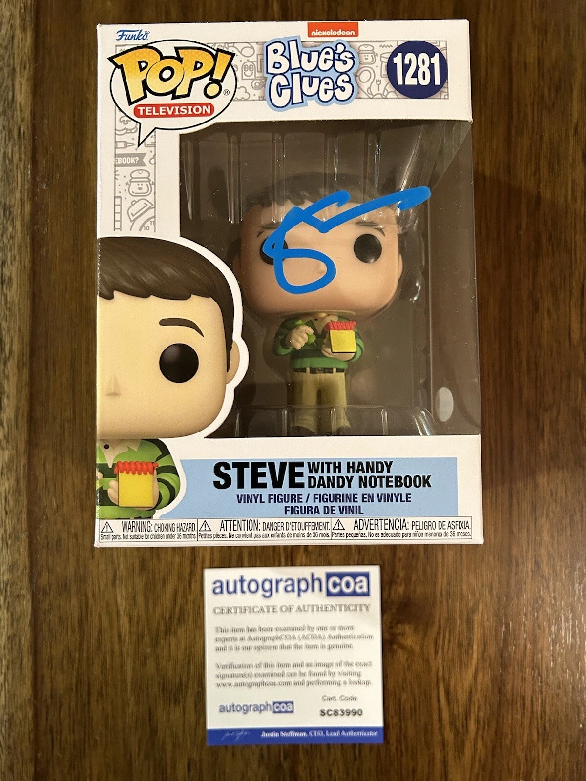 Steve Burns ‘Blue's Clues’ Signed Funko Pop ‘Steve’ ACOA Blues