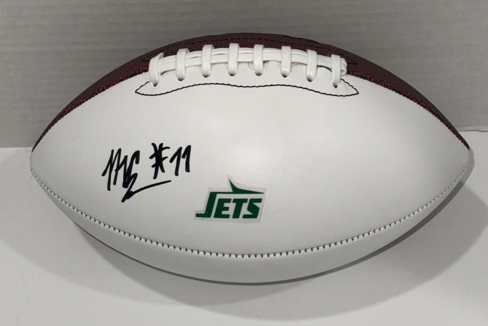 MALACHI CORLEY SIGNED FOOTBALL NEW YORK JETS NFL STAR PROOF