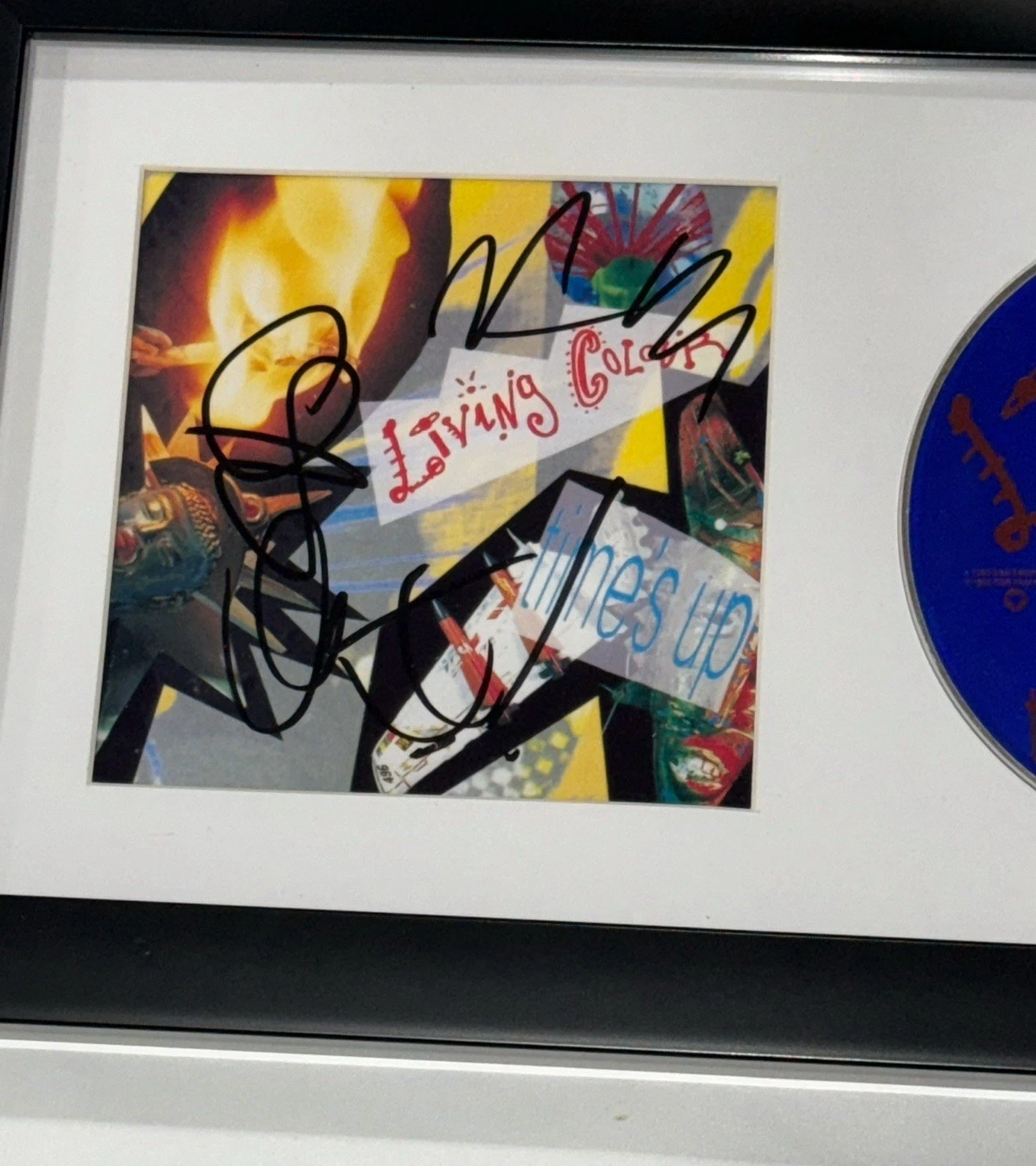 LIVING COLOUR SIGNED FRAMED TIME'S UP CD VERNON REID COREY GLOVER WILL JSA COA
