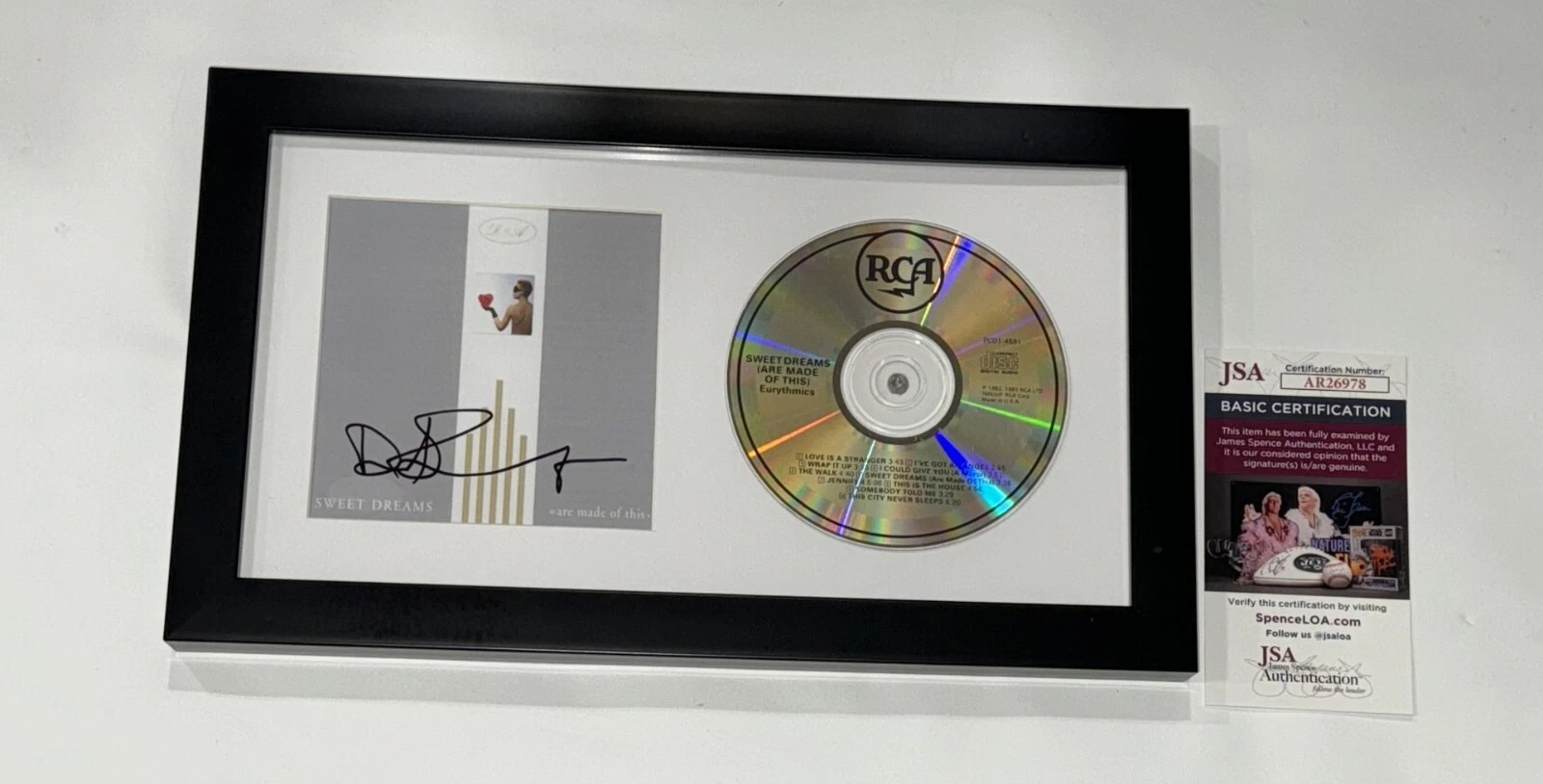 DAVE STEWART SIGNED FRAMED THE EURYTHMICS SWEET DREAMS CD JSA COA
