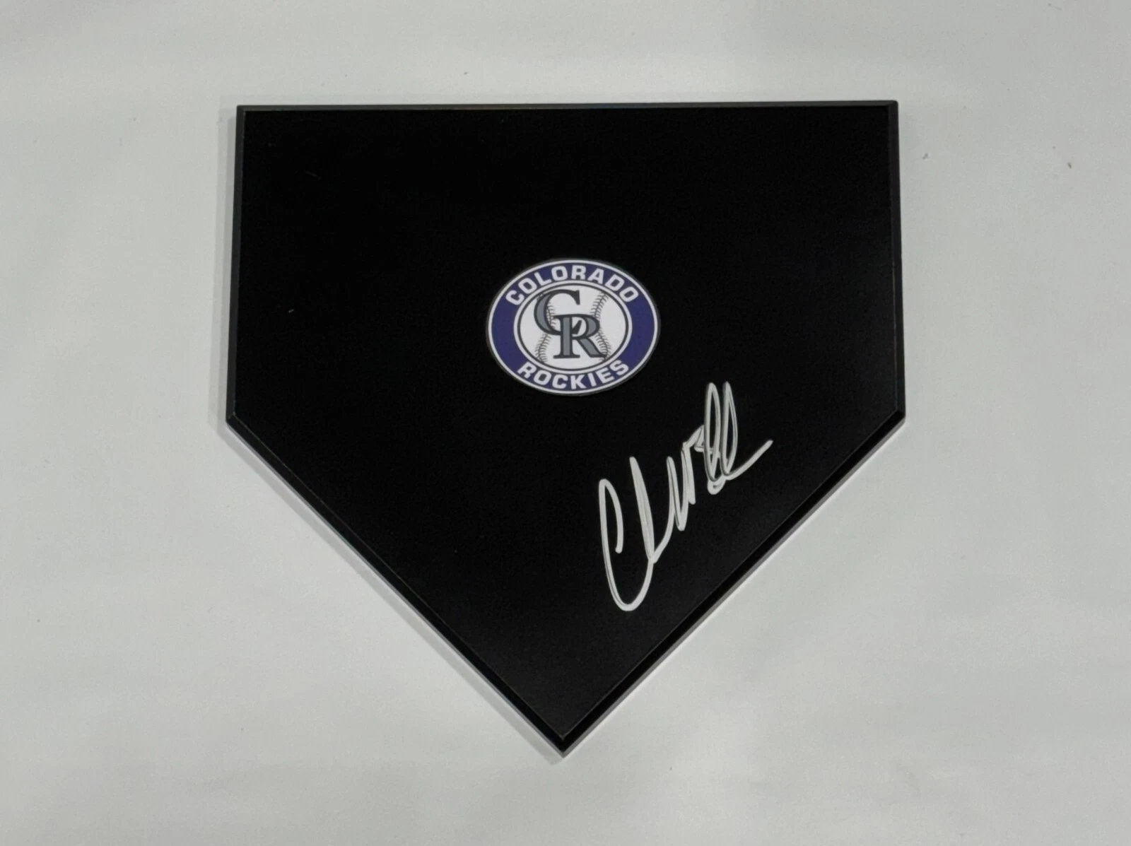 CHARLIE BLACKMON SIGNED BLACK HOME PLATE PLAQUE COLORADO ROCKIES
