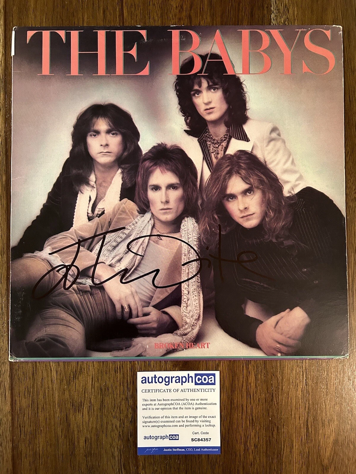 John Waite ‘The Babys’ Band Signed Vinyl Album ‘Broken Heart’ ACOA COA LP