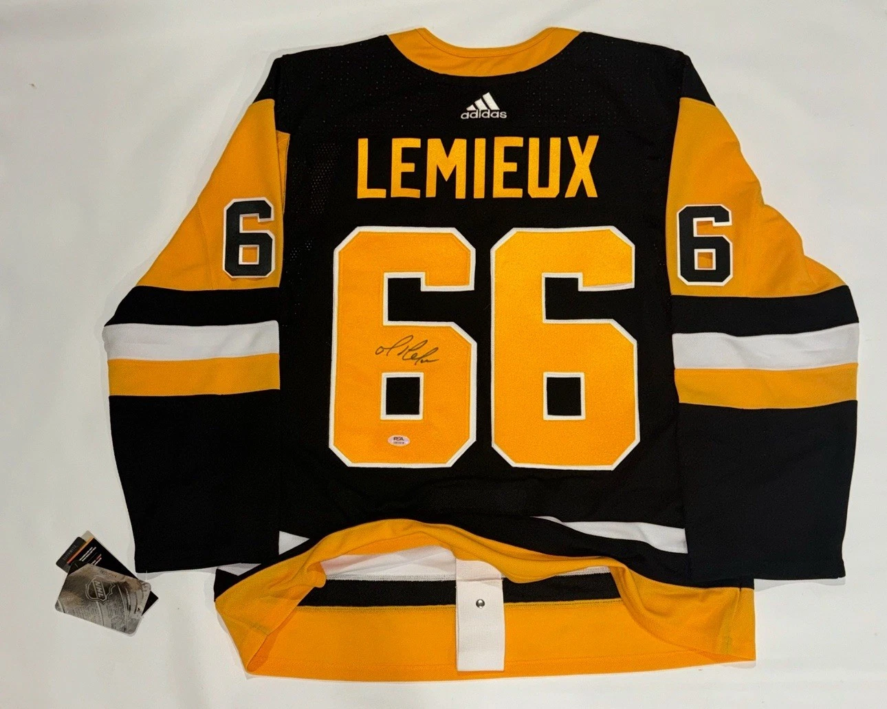 MARIO LEMIEUX SIGNED ADIDAS PITTSBURGH PENGUINS 1991 STANLEY CUP JERSEY PSA COA