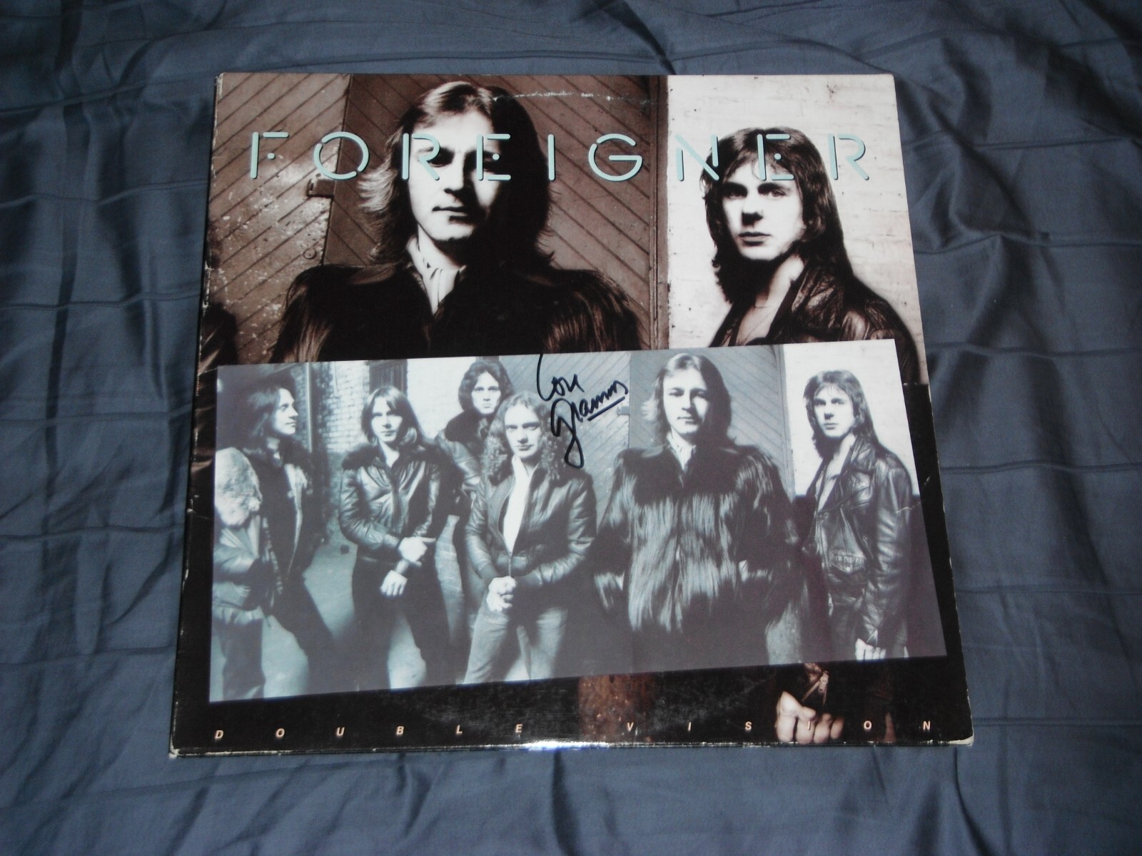 FOREIGNER LOU GRAMM SIGNED DOUBLE VISION VINYL ALBUM HOT BLOODED