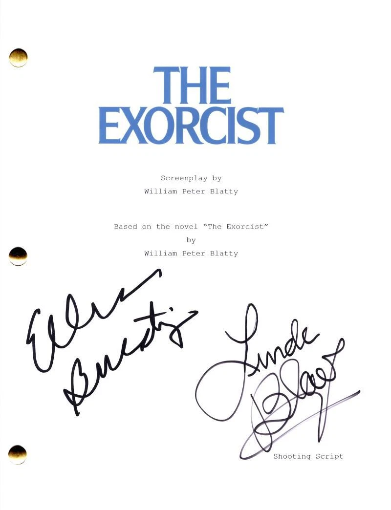 Linda Blair Ellen Burstyn Signed Autograph The Exorcist Movie Script Screenplay