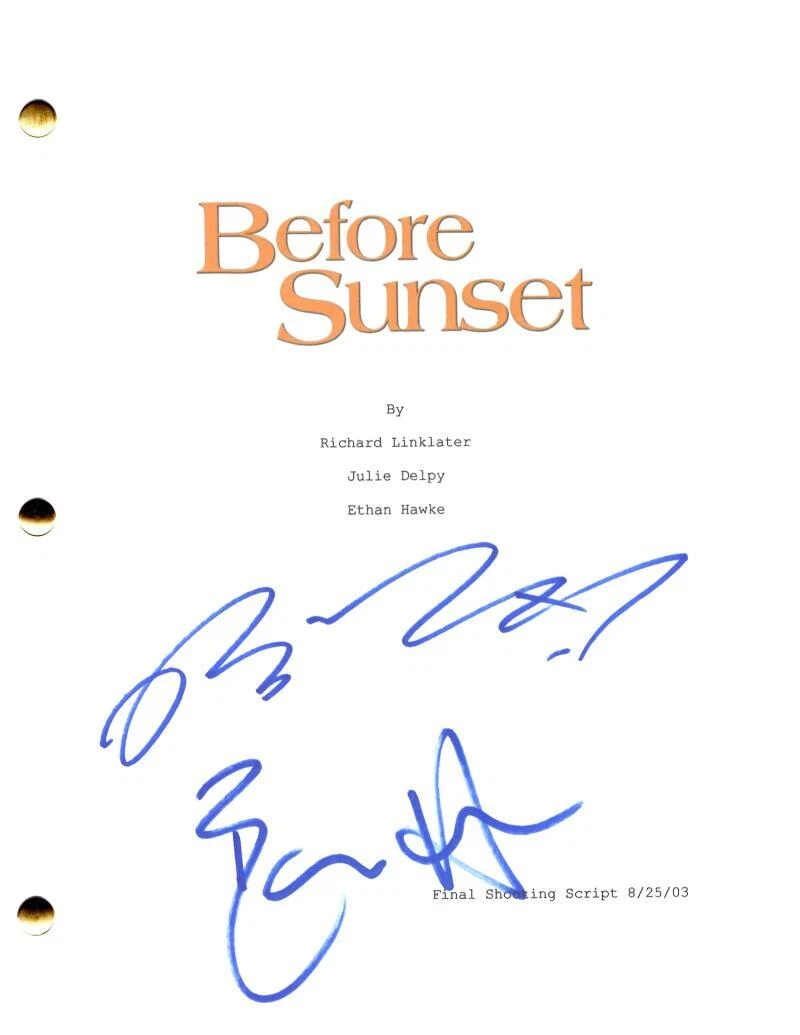Richard Linklater & Ethan Hawke Signed Autograph Before Sunset Full Movie Script