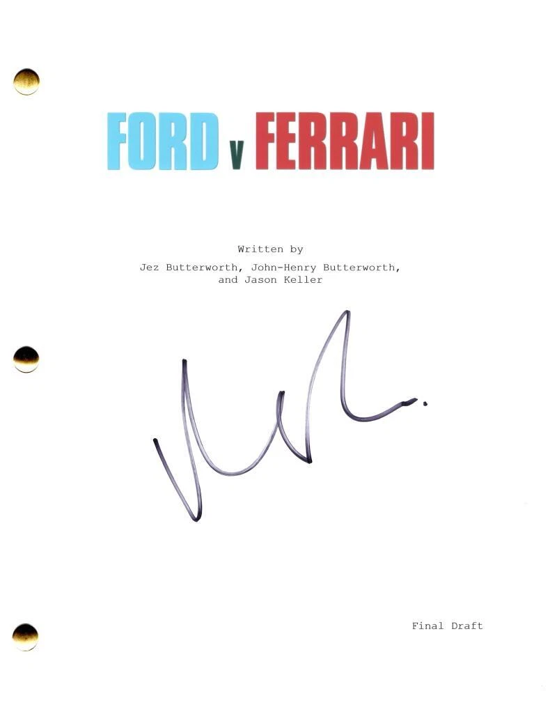 Matt Damon Signed Autograph Ford v Ferrari Movie Script Screenplay Carrol Shelby