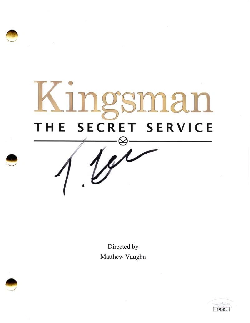 Taron Egerton Signed Autograph Kingsman The Secret Service Full Movie Script JSA