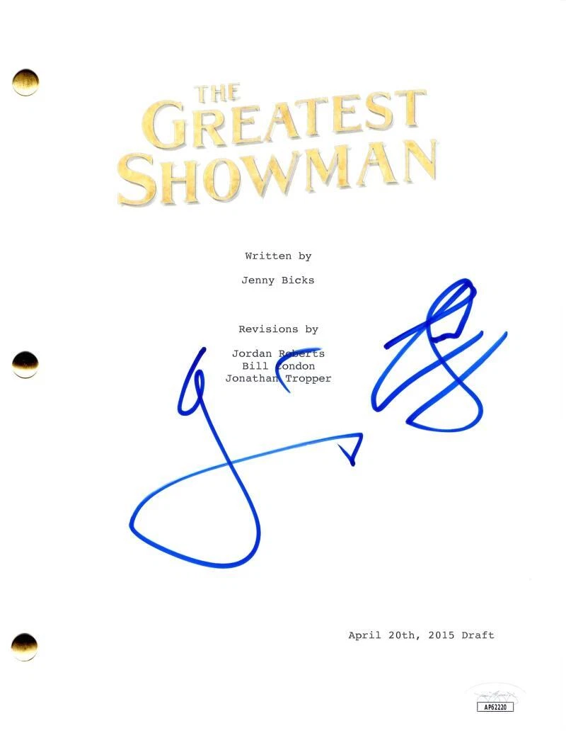 Hugh Jackman & Zac Efron Signed Autograph The Greatest Showman Movie Script JSA