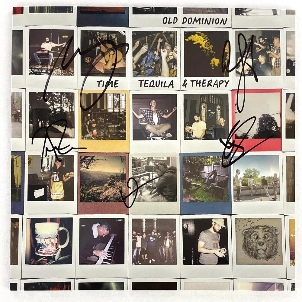 Old Dominion Signed Autograph Album Vinyl Record LP Time, Tequila & Therapy JSA