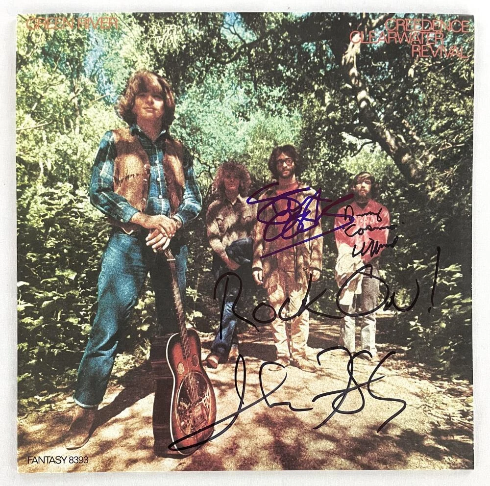 Creedence Clearwater Revival Signed Autograph Album Vinyl Record Green River JSA