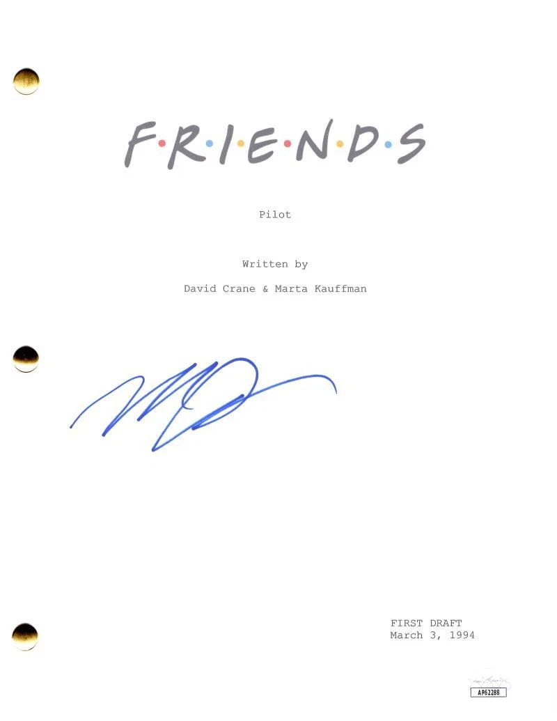 Matthew Perry Signed Autograph Friends Pilot Script - Chandler Bing w/ JSA COA