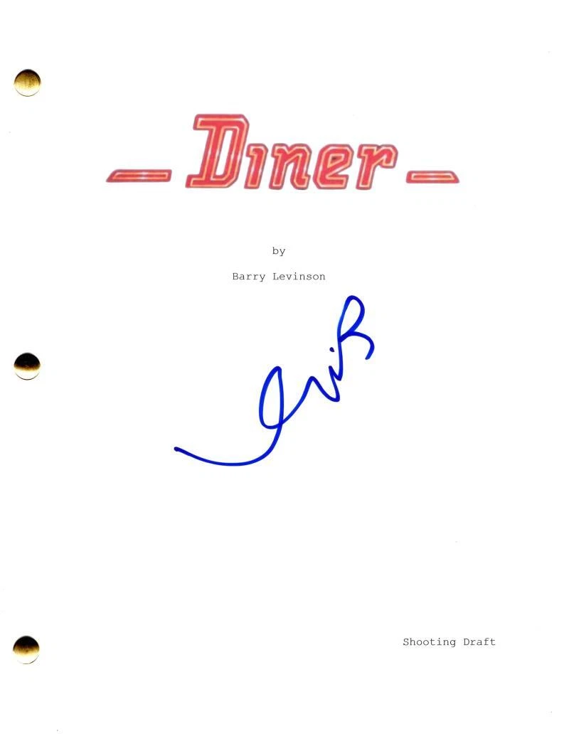 Kevin Bacon Signed Autograph Diner Full Movie Script Screenplay - Barry Levinson