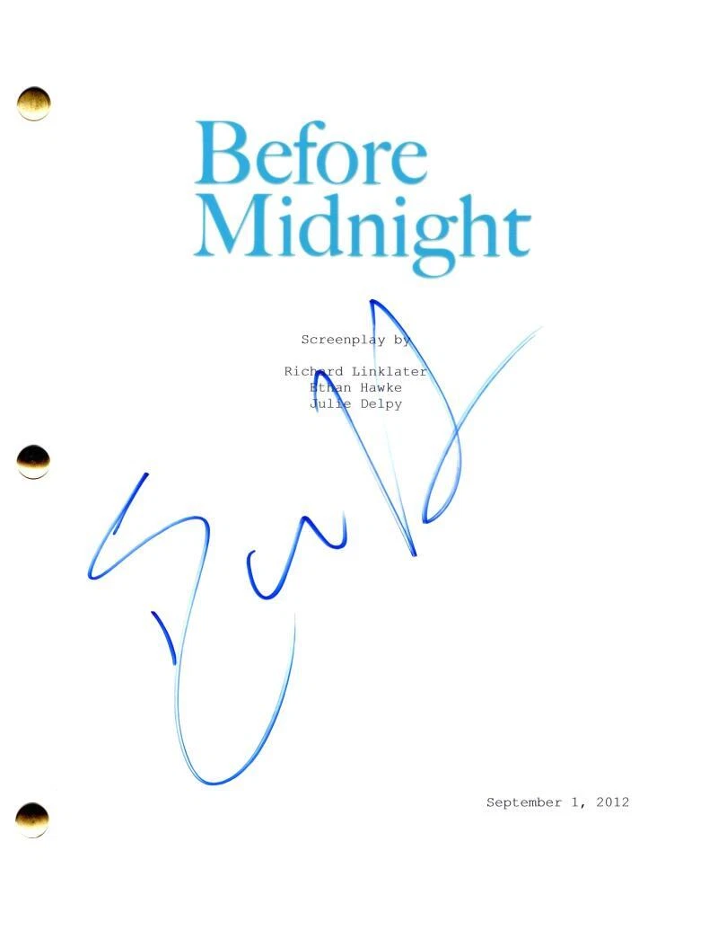 Ethan Hawke Signed Autograph Before Midnight Full Movie Script Screenplay Jesse