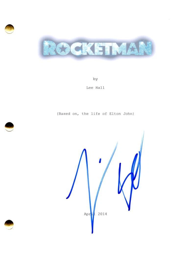 Jamie Bell Signed Autograph Rocketman Full Movie Script Screenplay Bernie Taupin
