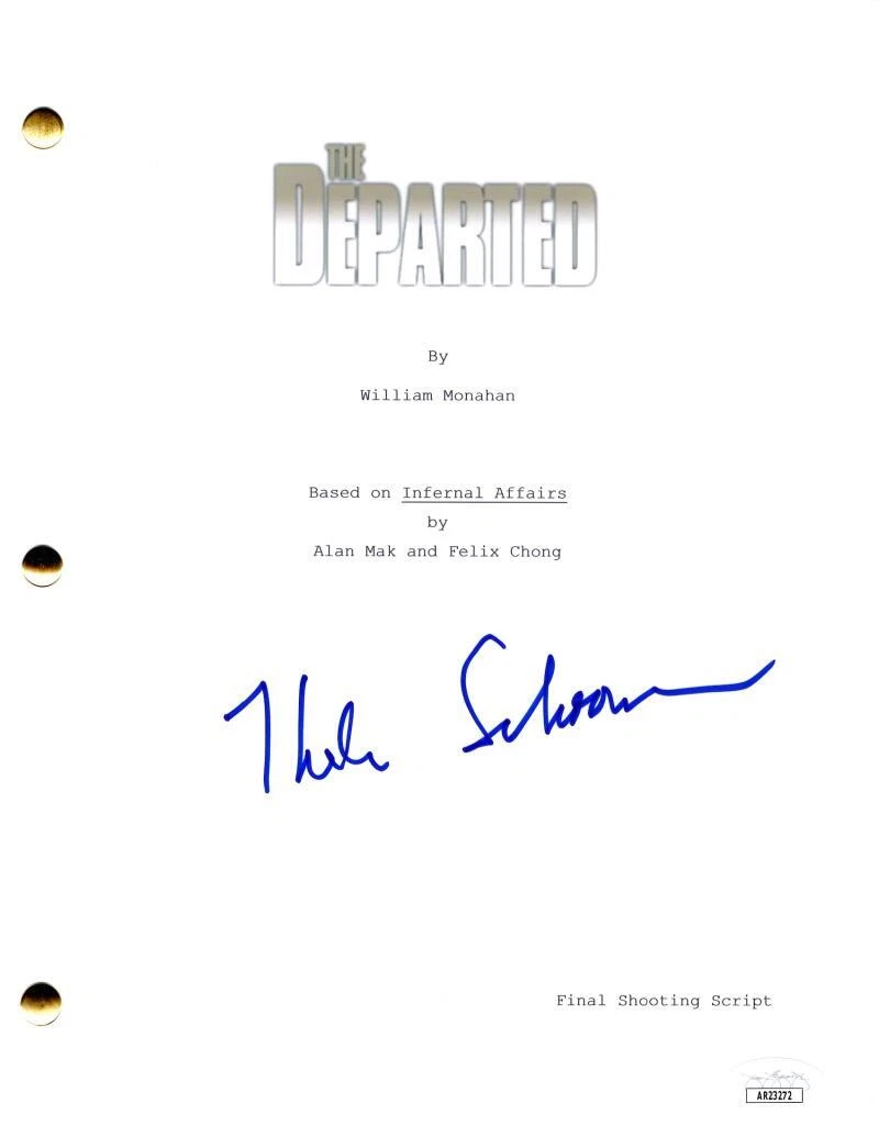 Thelma Schoonmaker Signed Autograph The Departed Movie Script Screenplay JSA COA
