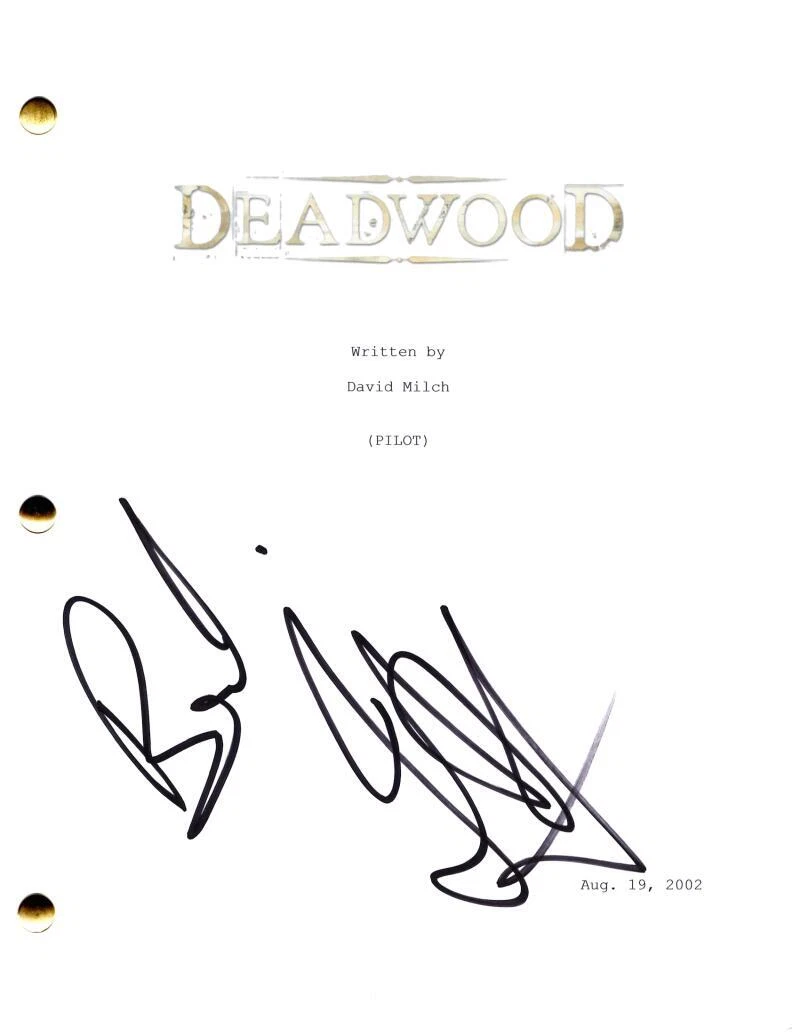 Ian McShane Signed Autograph Deadwood Full Pilot Script Screenplay Al Swearengen