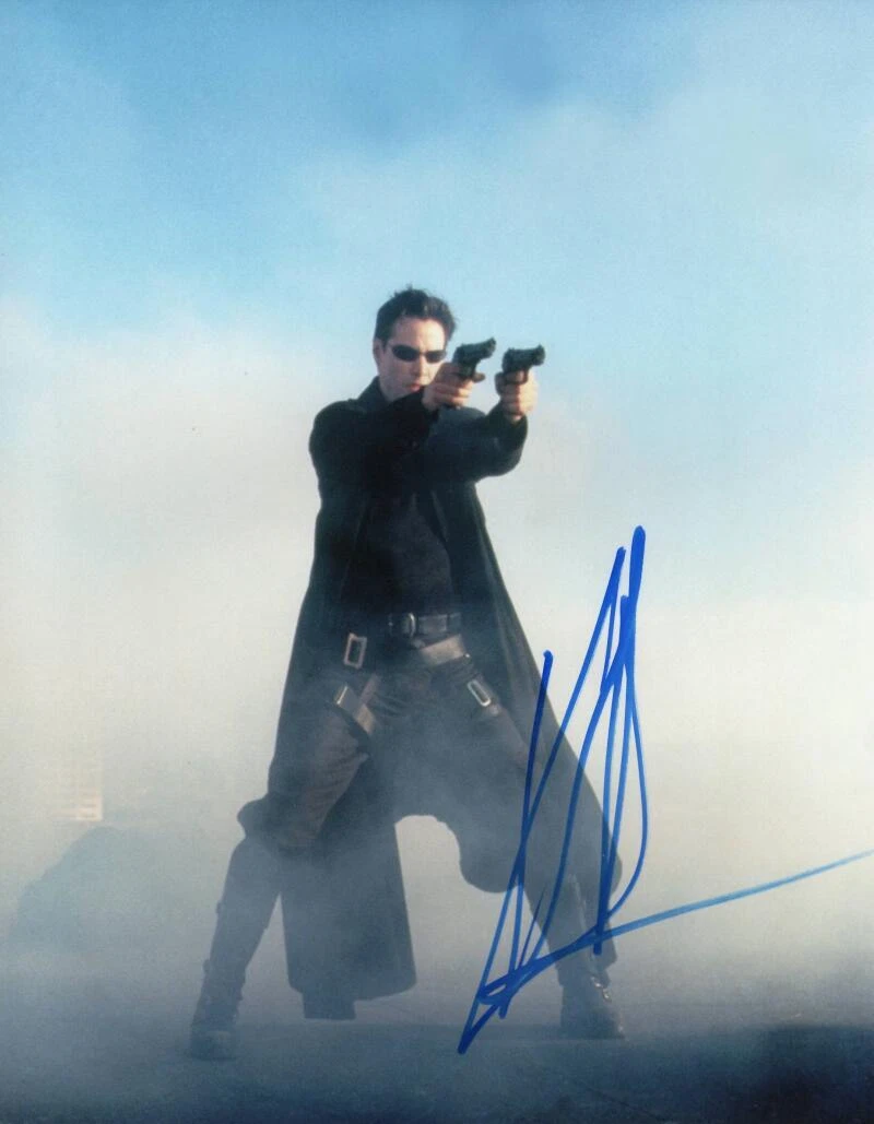 Keanu Reeves Signed Autograph 11x14 Photo - The Matrix Star Neo & John Wick Stud