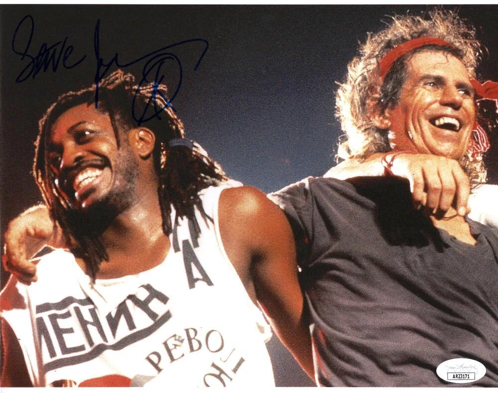 Steve Jordan Signed Autograph 8x10 Photo - Rolling Stones w/ Keith Richards JSA