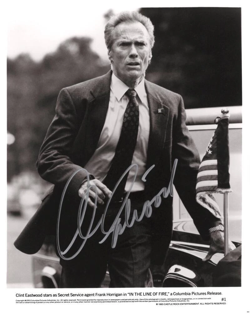 Clint Eastwood Signed Autograph 8x10 Photo - In the Line of Fire w/ Beckett COA